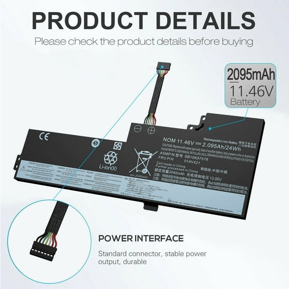 Rechargeable 01AV419 01AV420 01AV489 Battery For Lenovo ThinkPad T470 T480