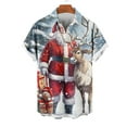 thumbnail image 1 of Blusa y camisa de manga corta con cuello vuelto para hombre, blusa informal de moda con cuello vuelto, blusa estampada de manga corta con botones, blusa de poliéster para hombre, 1 of 4
