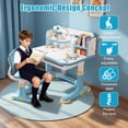 thumbnail image 5 of Floseru 【US Shipped】 Kids Functional Desk and Chair Set, Study Desk for Children with Chair, Kids Desk and Chair Set,Height Adjustable Children School Study Desk with Storage Drawer for Boys Girls, 5 of 10