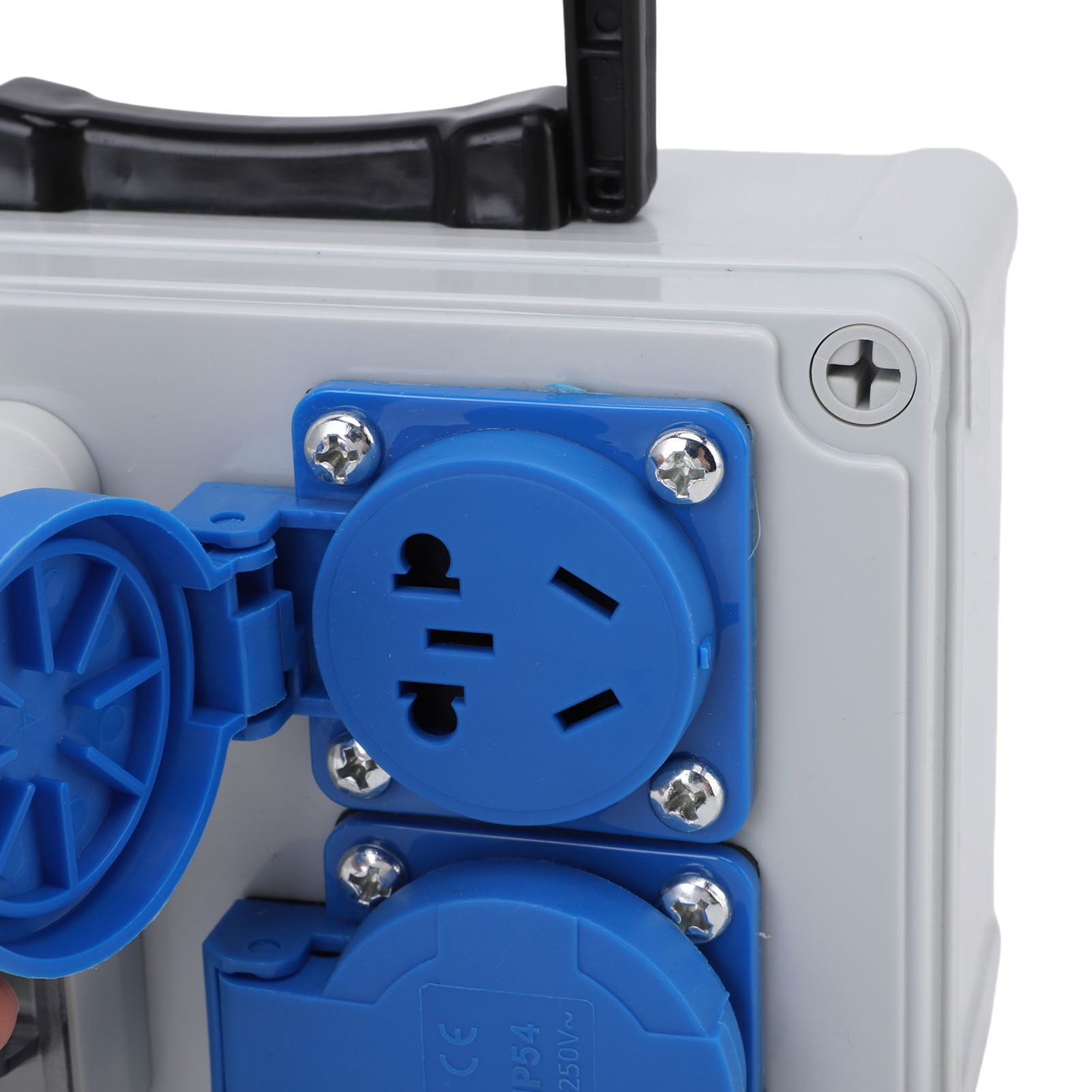 Riousery Portable Outdoor Power Distribution Box Industrial Waterproof Electrical Breaker Socket Box IP44-67 220V, 6.89 x 4.92 x 2.95 in / 175 x 125 x 75 mm