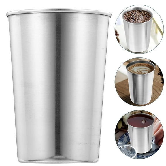 Hemobllo Metal Cups Tumblers Stainless Steel Cup Silver Outdoor Activities 180ml 1Pack