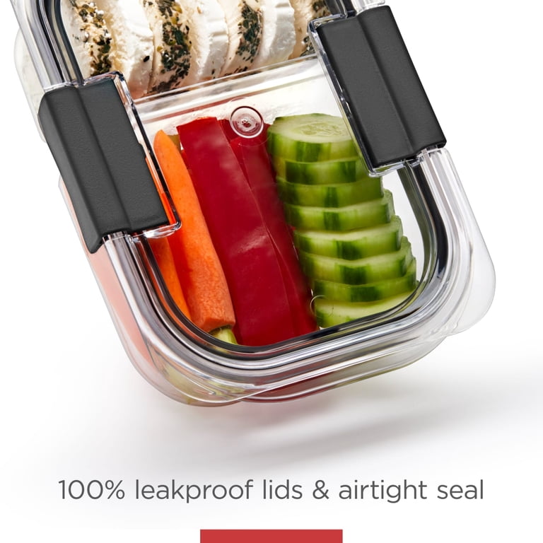 Rubbermaid Brilliance Food Storage Containers, 9.6 Cup, 3-Pack - 100% Leak Proof, BPA Free, Clear Airtight Containers