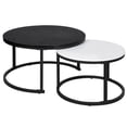 thumbnail image 5 of ModFusion Sturdy Round Wood Nesting Coffee Table Set with Metal Frame for Space-Saving Living Room, 5 of 6