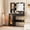 Black, variant on Wood Makeup Vanity Desk with Mirror and Lights, Charging Station, 2 Open Compartments, 2 Acrylic Door Cabinets and RGB Lighting for Bedroom