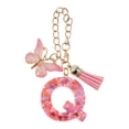 thumbnail image 1 of Ofertas Únicas 1 Pc Colgante de Letra Q con Lentejuelas en Forma de Corazón y Borlas de Mariposa para Taza de Agua Colgante de Metal Rosa y Resina, 1 of 5