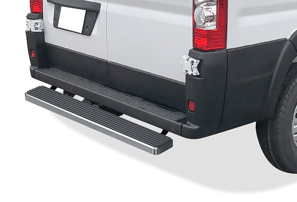 APS iBoard Rear Step Bar 5in Silver Compatible with Ram Promaster 20142023 Full Size Van (Nerf