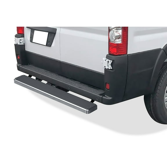 APS Rear Step Bar 5in Silver Compatible with Ram Promaster 2014-2025 Full Size Van (Nerf Bars Side Steps Side Bars)
