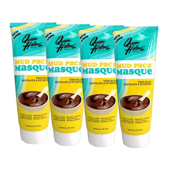 Queen Helene Facial Masque, Mud Pack, Toxin Relief, Revitalizes & Detoxifies, 8 Oz - 4 Pack