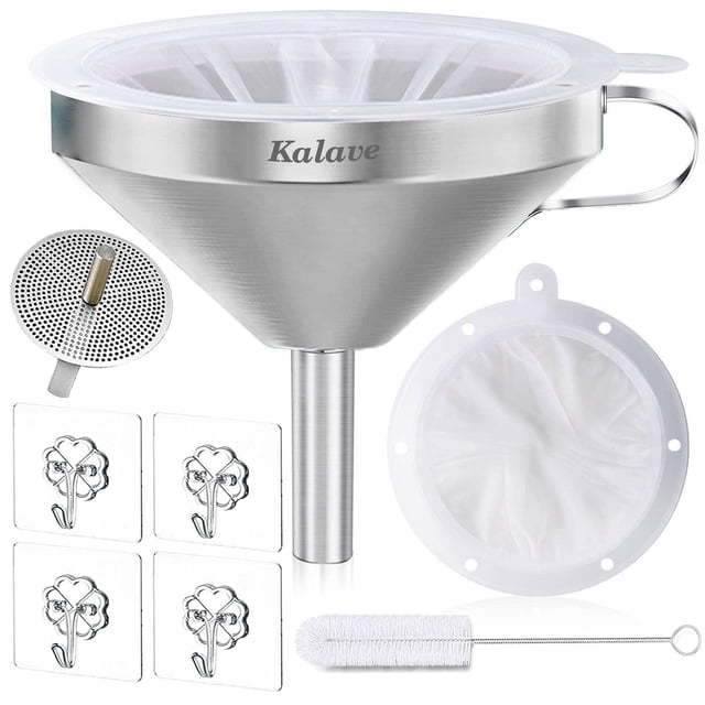 Embudo de Acero Inoxidable vorpower de 5 Pulgadas con Filtro de Malla para Cocina