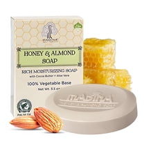 Madina Honey and Almond Moisturizing Soap Bars, Nourishing Skincare with Natural Oils, 3.5 oz Each, 6 Pack