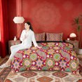 thumbnail image 4 of Erosebridal Mandala Paisley Bedding Comforter Set for Girls Women, Red Flower King Bedding Sets, Black Reversible 7pcs, 4 of 6