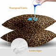 thumbnail image 4 of Throw Pillow Covers 24x24 Inch Set of 2, Brown Leopard Print Waterproof Outdoor Pillow Covers, Classic Abstract Animal Patterned Decorative Cushion Pillowcases for Couch, Sofa, Bed, Garden, Patio, 4 of 9