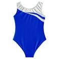 thumbnail image 5 of renvena Girls Gymnastics Leotard Shiny Metallic Ballet Dance Leotard Bodysuit Activewear Size 6-16 Royal Blue 10, 5 of 6