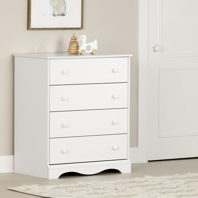 South Shore Angel 4-Drawer Chest Dresser, in Pure White