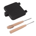 thumbnail image 1 of Frying Pan, Bread Breakfast Flip Pan Even Heating Stick Proof Easy Cleaning Multi Functional Aluminum Alloy Double Sided  For Steak For Egg, 1 of 8