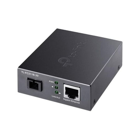 UPC: 0845973030940 | TP-Link TL-FC311B-20 | Gigabit WDM SFP to RJ45 Fiber Media Converter | Fiber to Ethernet Converter | 10/100/1000Mbps RJ45 Port to 1000Base-LX Single-Mode Fiber | Extend Fiber Distance Up to 20 km