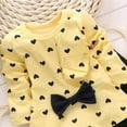 thumbnail image 5 of Taybagh 12 Month Girl Clothes Long Sleeve Sweet Infant Girl Outfits Cute Set Preemie Clothes with Cute Bow Pattern Soft Yellow 6-12 Months, 5 of 5