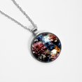 Glass Design Circular Pendant Necklace Womens Necklaces