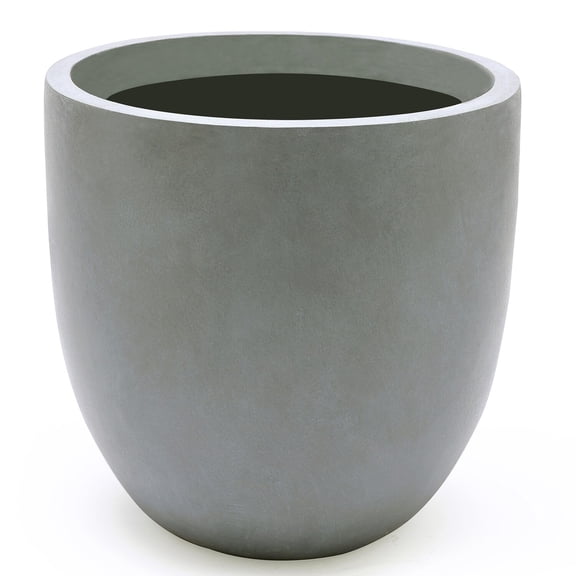Light Gray MgO Round 9.2in. H Planter