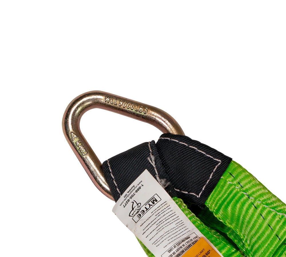 3" x 48" V Bridle Tow Straps w/ 15" J Hook, Hi-Viz Green Polyester Webbing, 5400 lbs WLL, Recovery V Strap w/Reinforced Webbing for Towing, Wrecker, Rollback, Car Hauler