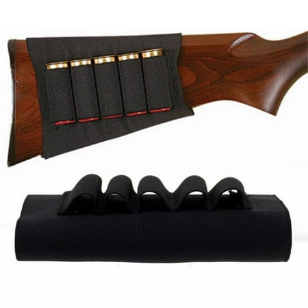- Shotgun Rifle 5 Shells Buttstock Shell Cartridge Holder Black Military Hunting MZ