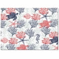 thumbnail image 5 of Blue Red Coastal Area Rugs For Bedrooom/Living Room, Area Rug Non-Slip, Sea Turtle Nautical Coral Summer Beach Kids Room Area Rug Washable Accent Floor Carpet Runner Indoor Outdoor, 5 of 7