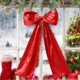thumbnail image 4 of Adornos navideños, adorno navideño, lazo rojo extragrande de 117 cm para árbol de Navidad, lazo de satén rojo con serpentinas largas para decoración navideña del hogar, colgante rojo de 120 cm, 4 of 6
