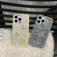 thumbnail image 5 of Compatible with iPhone 15 Pro Max Love case, Silver 3D Love Heart, Sparkling Pearls, Unique Wavy Frame, Shockproof Protective Phone case for Women and Girls (Grey), 5 of 12
