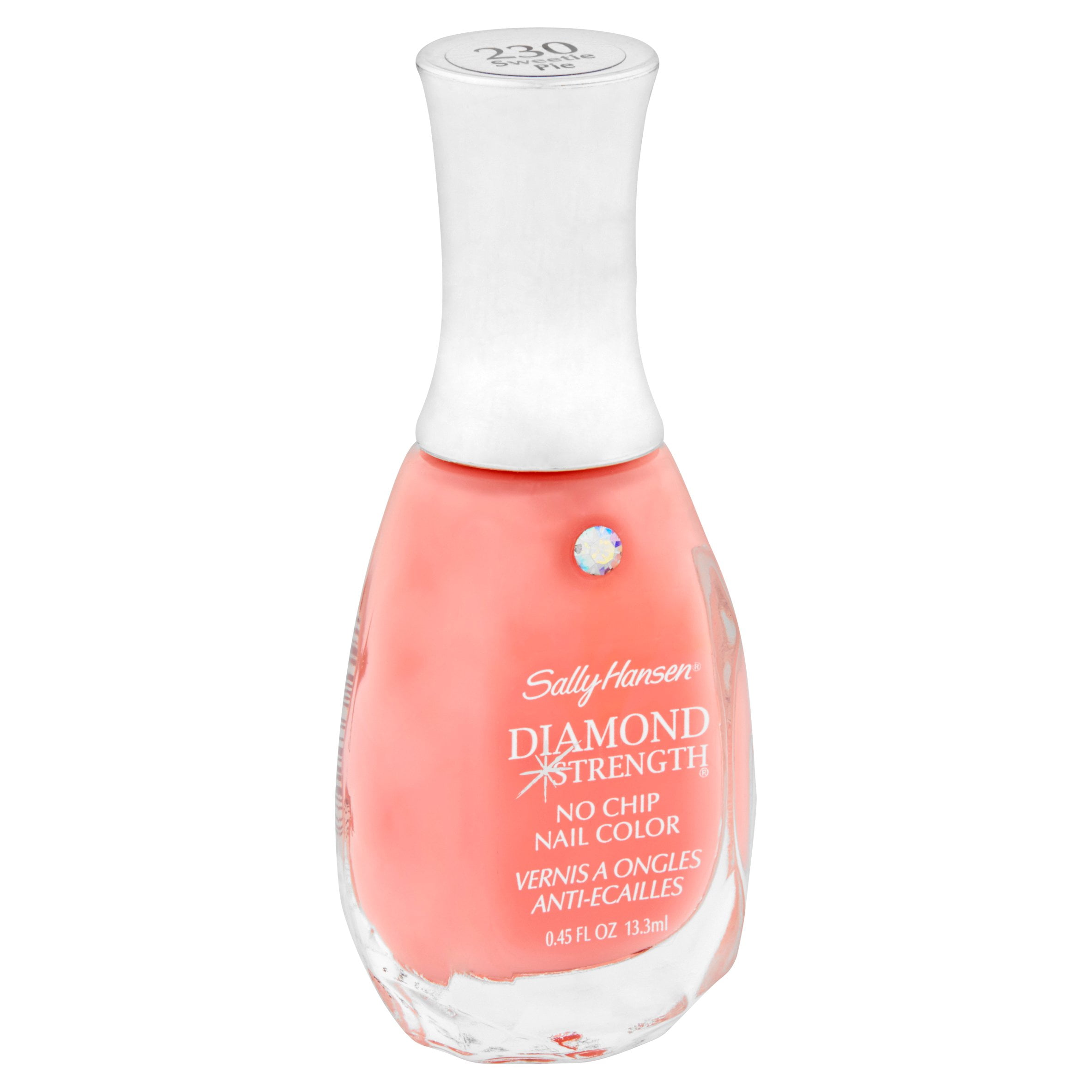 Sally Hansen Diamond Strength No Chip Nail Color, Sweetie Pie, 0.45 fl oz, No Chipping, Nail Polish, Color Nail Polish, At Home Nail Polish, No Breaking, Infused with Micro-Diamonds
