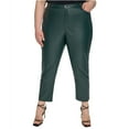 thumbnail image 1 of Calvin Klein Womens Faux Leather Straight Casual Trouser Pants, turqaqua, Plus Size, 24W, 1 of 3