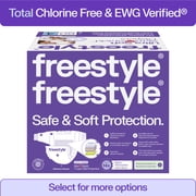 (2 pack) Freestyle Total Chlorine Free 14x Better Absorption Hypoallergenic EWG Verified® Baby Diapers, Size 4 (22-34 lbs), 48 Count