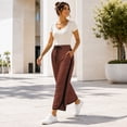 thumbnail image 6 of Carlikeit Women's Wide Leg Track Pants 2026 Lightweight Baggy Y2K Pants with Contrast Stripes Drawstring Elastic Waist Casual Parachute Trousers, 6 of 7