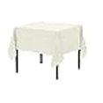thumbnail image 3 of Pomp Ivory 52" x 52" Inch Square Premium Polyester Tablecloth | Wrinkle + Stain Resistant Easy Care Fabric | Fits Square or Round Table, 3 of 4