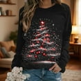 thumbnail image 4 of Women's Christmas Sweatshirt Christmas tree Graphic Print Long Sleeve Crewneck Pullover Loose Casual Holiday Party Ugly Xmas Top, 4 of 6