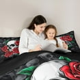thumbnail image 5 of Castle Fairy Gothic Skull 2pcs Bedding Comforter Set,Red Rose Twin Comforter Sets,Exotic Style Breathable Bedding Set,Luxury Teens Bedroom Decor,Reversible, 5 of 8