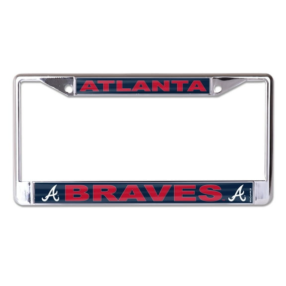 MLB Atlanta Braves Logo Mega Small Over Large License Plate Frame