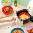 thumbnail image 3 of Panier Friteuse à Air Chaud Cuisine Réutilisable Résistant à la Chaleur Pot de Cuisson Double Face Grill Ondulé Lavable Poulet Frit Pizza Doublure Plateau Bleu, 3 of 8