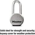 Master Lock Magnum Heavy Duty Solid Steel Silver Padlock with Key, Cut