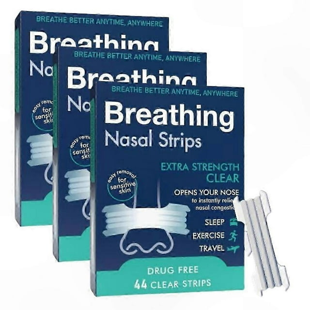 Extra Strength Nasal Strips for Sensitive Skin, 44 Count, Improved Breathing Sleep Aid Solution