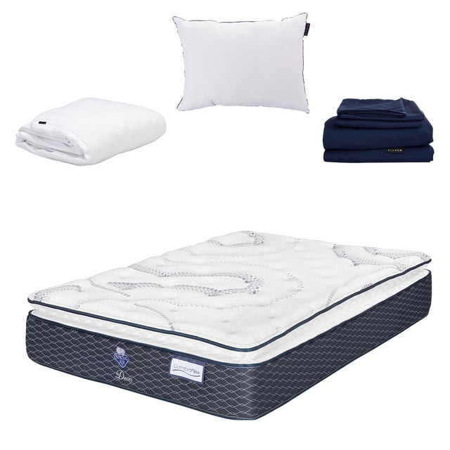 Colchón King Size Dover + Almohada One + Protector Cloud + Sábanas Spring Air