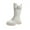 White, variant on UngA Combat Boots for Girls Lace Up Mid Calf Boots Side Zipper Kids Riding Boots (Little Kid/Big Kid),Size 3.5