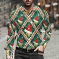 thumbnail image 2 of bbymog Big and Tall Shirts for Men Christmas Printed Collared Neck Blouse Long Sleeve Button Up Shirt Casual Shirt Multicolor A L, 2 of 8