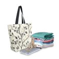 thumbnail image 2 of FORMRS Womens Canvas Tote Bag with Zipper Inner Pocket Shoulder Handbag, Leaves Pattern, 2 of 7