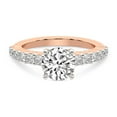 thumbnail image 5 of IGI Certified 3 Carat Round Shape Lab Grown Diamond Engagement Ring | 14K Rose Gold | Lottie Four Claw Side Stone Diamond Ring | FG-VS1-VS2 Quality Friendly Diamonds, 5 of 7