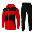 thumbnail image 3 of guisaled Mens Tracksuit 2 Piece Hoodie Jogging Sweatsuits Sets Casual Color Block Patchwork Running Sportwear Workout Sets for Men, 3 of 7