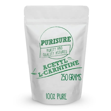 Acetyl L-carnitine Bulk - Purisure Pure ALCAR Powder, Acetyl L-Carnitine Powder, 500 servings 250grams