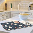 thumbnail image 6 of Yayeee Dish Drying Mat for Kitchen Counter 16"x18" Microfiber Absorbent Pad, Playful Winter, 6 of 7