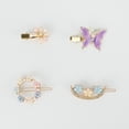thumbnail image 1 of 4 Piezas de Clips para el Cabello de Moda con Mariposas y Flores para Niñas en Tonos Dorados, Morados, Azules y Rosas, 1 of 3
