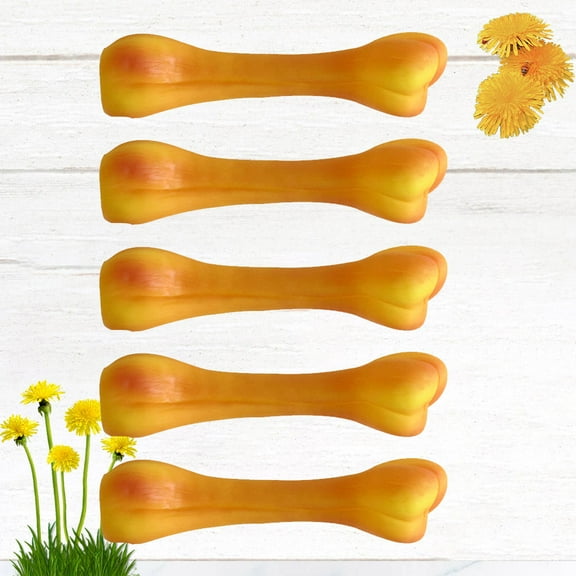 GOOHOCHY 5Pcs Dog Squeaky Toy Yellow Vinyl Tube Chewing Educational Playthings