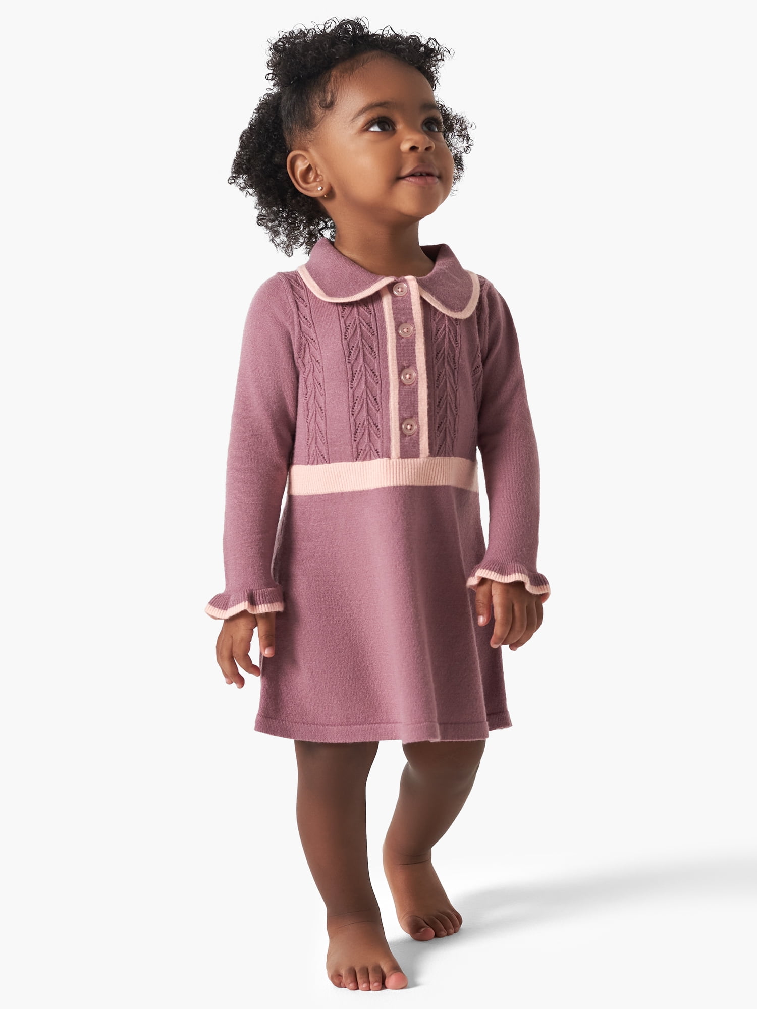 Modern Moments By Gerber Toddler Girl Collar Sweater Dress, Sizes 12 Months - 5T